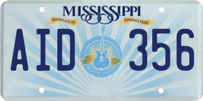 MS license plate AID356