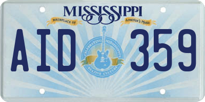 MS license plate AID359