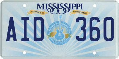 MS license plate AID360