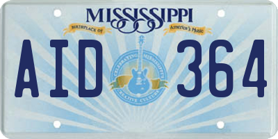 MS license plate AID364
