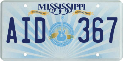 MS license plate AID367
