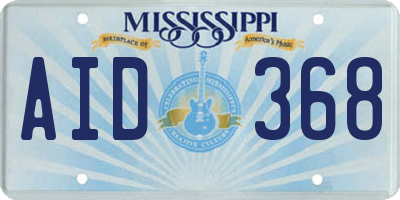MS license plate AID368