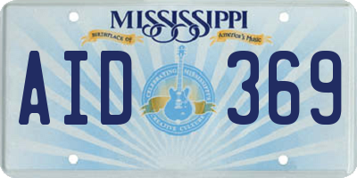 MS license plate AID369