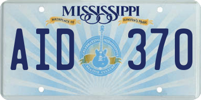 MS license plate AID370