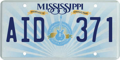 MS license plate AID371