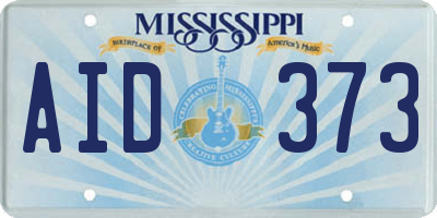 MS license plate AID373