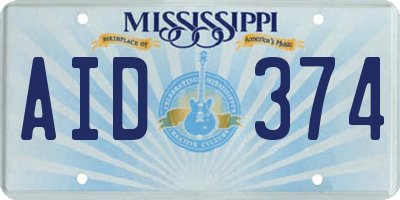 MS license plate AID374
