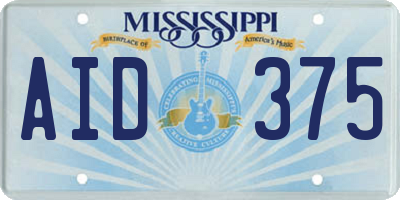 MS license plate AID375