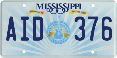 MS license plate AID376