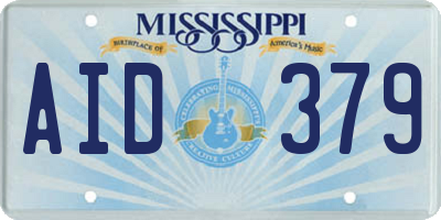 MS license plate AID379