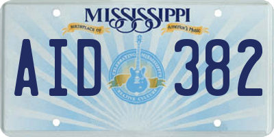 MS license plate AID382