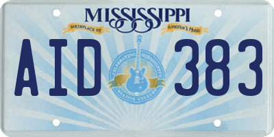 MS license plate AID383