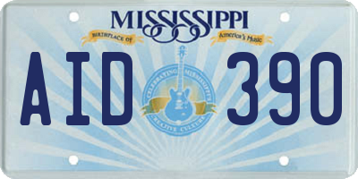 MS license plate AID390