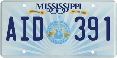 MS license plate AID391