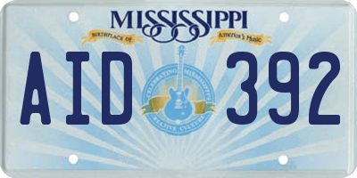 MS license plate AID392