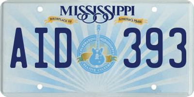MS license plate AID393