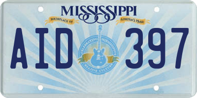 MS license plate AID397