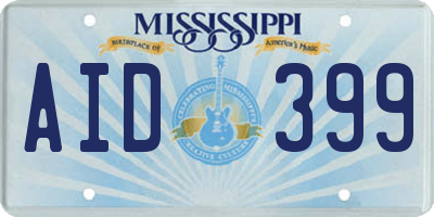 MS license plate AID399