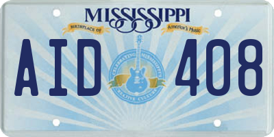 MS license plate AID408
