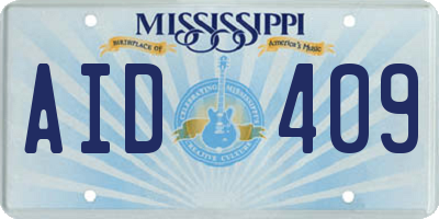 MS license plate AID409
