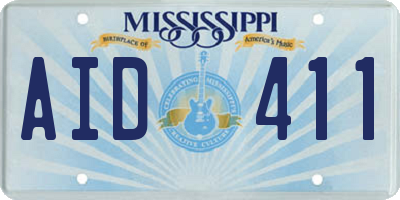MS license plate AID411
