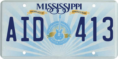 MS license plate AID413