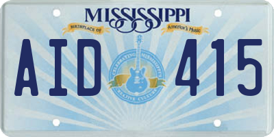 MS license plate AID415