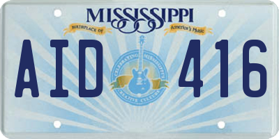 MS license plate AID416
