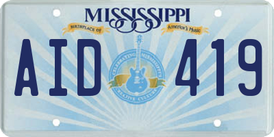 MS license plate AID419