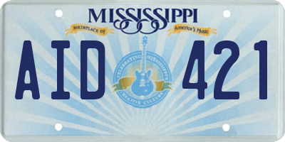 MS license plate AID421