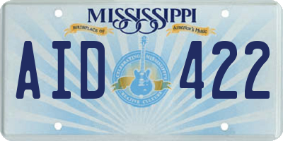 MS license plate AID422