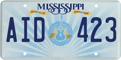 MS license plate AID423