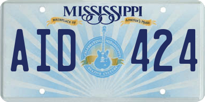 MS license plate AID424