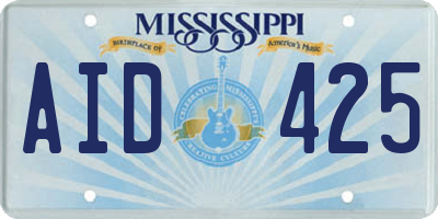 MS license plate AID425