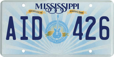 MS license plate AID426