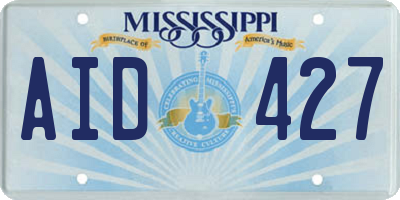MS license plate AID427
