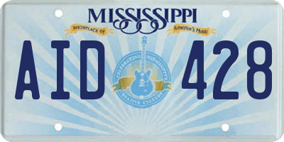 MS license plate AID428