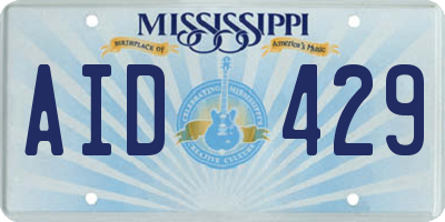 MS license plate AID429