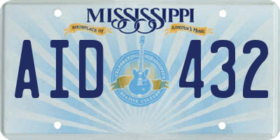 MS license plate AID432
