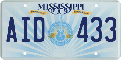 MS license plate AID433