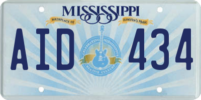 MS license plate AID434