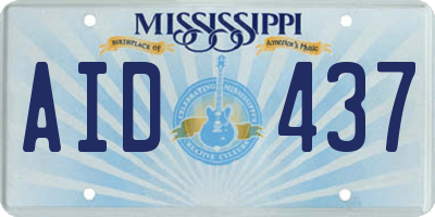 MS license plate AID437