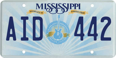 MS license plate AID442