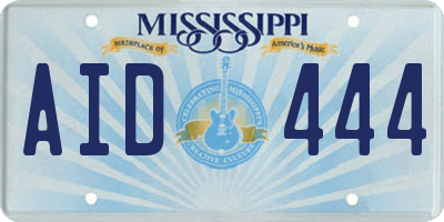 MS license plate AID444