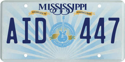 MS license plate AID447