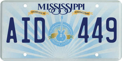 MS license plate AID449
