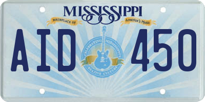 MS license plate AID450