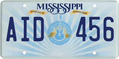 MS license plate AID456