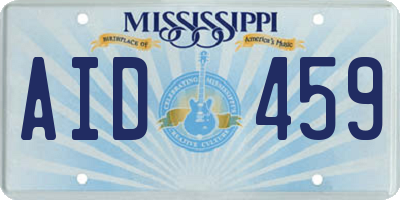 MS license plate AID459