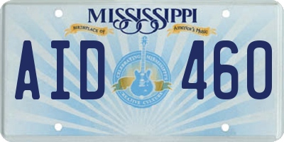 MS license plate AID460